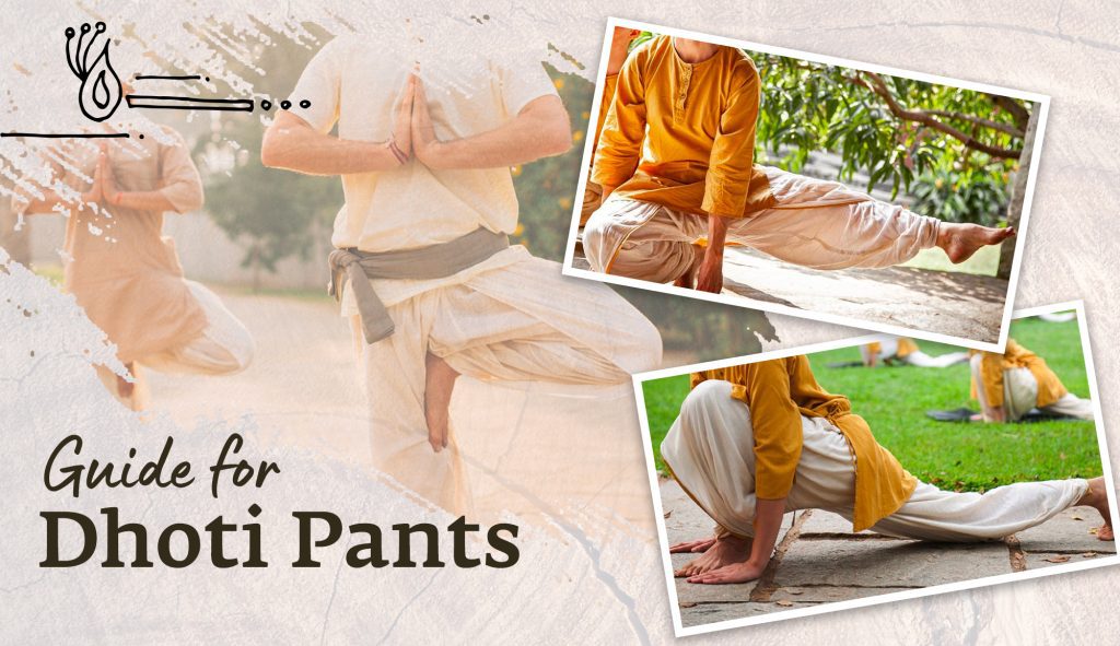 Isha's signature. Ready to wear Unisex Dhoti Pants(Off - White) /  Panchakacham. Certified organic cotton. Easy to pull on. Versatile.  Comfortable for both casual and formal wear.